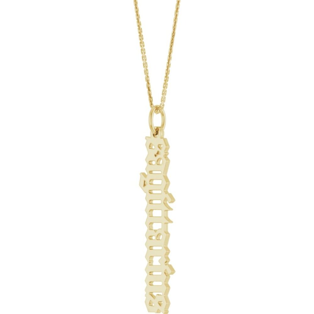 14K Yellow Gold Gothic Sagittarius 18" Necklace